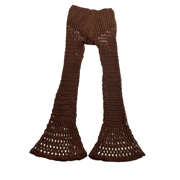 cult gaia Other - Cult Gaia Wave Knit Flare Pants in Brown